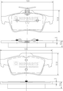 Nipparts N3613022 - Kit de plaquettes de frein, frein à disque cwaw.fr