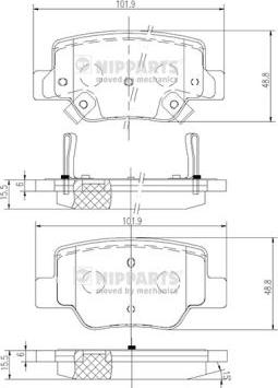 Nipparts N3612040 - Kit de plaquettes de frein, frein à disque cwaw.fr