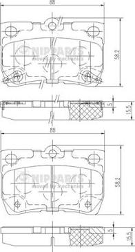 Nipparts N3612041 - Kit de plaquettes de frein, frein à disque cwaw.fr