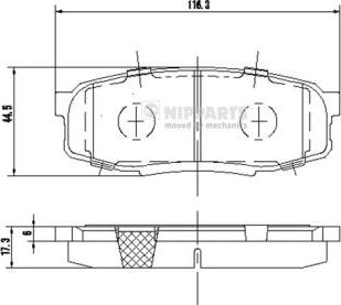 Nipparts N3612043 - Kit de plaquettes de frein, frein à disque cwaw.fr