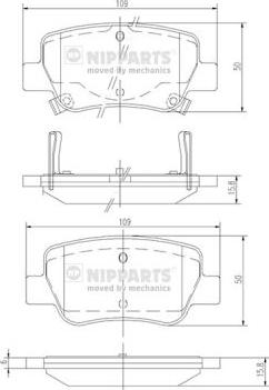 Nipparts N3612042 - Kit de plaquettes de frein, frein à disque cwaw.fr