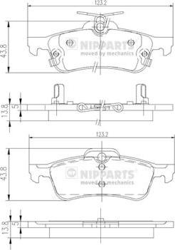 Nipparts N3612036 - Kit de plaquettes de frein, frein à disque cwaw.fr