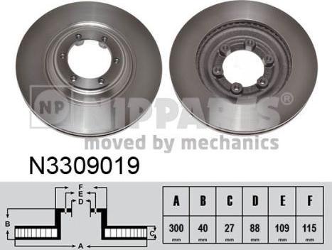 Nipparts N3309019 - Disque de frein cwaw.fr