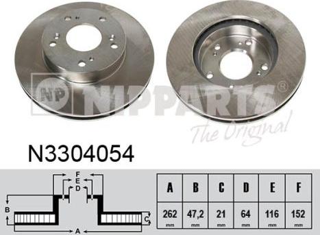 Nipparts N3304054 - Disque de frein cwaw.fr