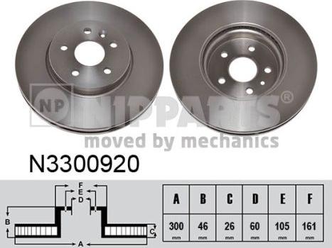 Nipparts N3300920 - Disque de frein cwaw.fr