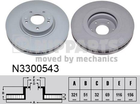 Nipparts N3300543 - Disque de frein cwaw.fr