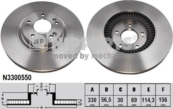 Nipparts N3300550 - Disque de frein cwaw.fr