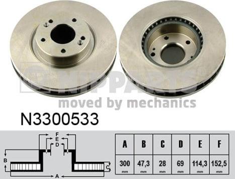 Nipparts N3300533 - Disque de frein cwaw.fr