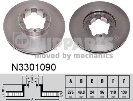 Nipparts N3301090 - Disque de frein cwaw.fr