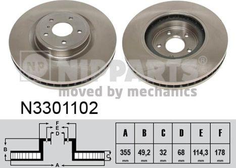 Nipparts N3301102 - Disque de frein cwaw.fr