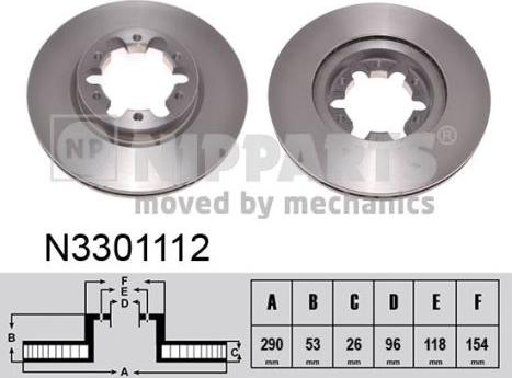 Nipparts N3301112 - Disque de frein cwaw.fr