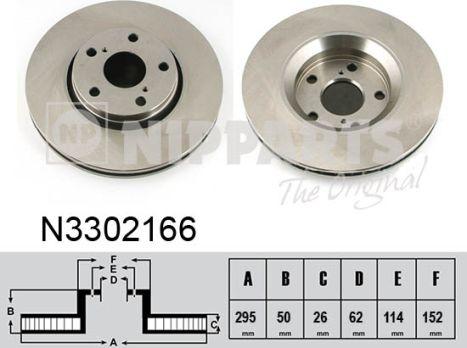 Nipparts N3302166 - Disque de frein cwaw.fr