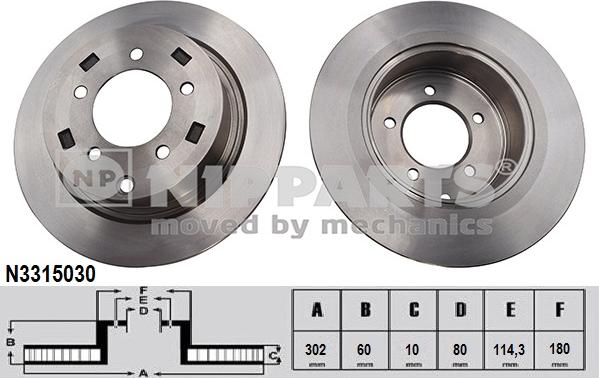 Nipparts N3315030 - Disque de frein cwaw.fr