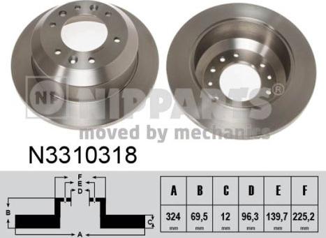 Nipparts N3310318 - Disque de frein cwaw.fr