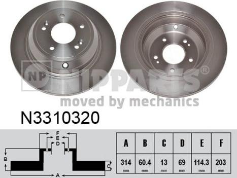 Nipparts N3310320 - Disque de frein cwaw.fr