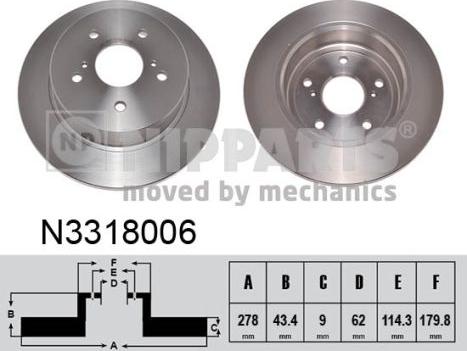 Nipparts N3318006 - Disque de frein cwaw.fr