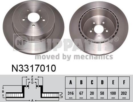 Nipparts N3317010 - Disque de frein cwaw.fr