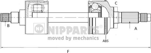 Nipparts N2804001 - Arbre de transmission cwaw.fr