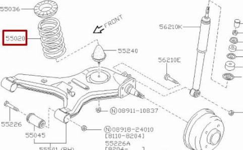 NISSAN 55020-11A05 - Ressort de suspension cwaw.fr