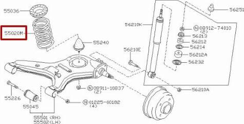 NISSAN 5502032A07 - Ressort de suspension cwaw.fr