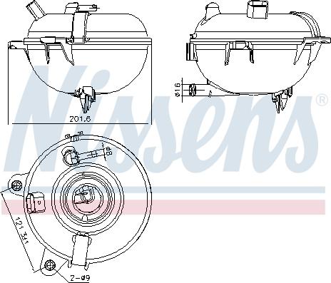 Nissens 996130 - Vase d'expansion, liquide de refroidissement cwaw.fr