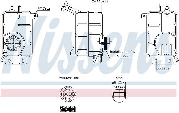 Nissens 996356 - Vase d'expansion, liquide de refroidissement cwaw.fr