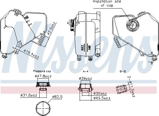 Nissens 996322 - Vase d'expansion, liquide de refroidissement cwaw.fr