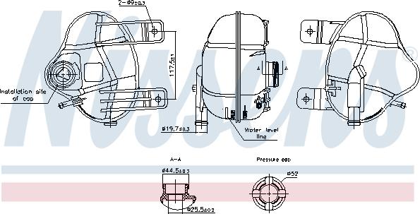 Nissens 996250 - Vase d'expansion, liquide de refroidissement cwaw.fr