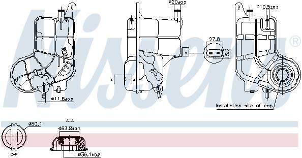 Nissens 996288 - Vase d'expansion, liquide de refroidissement cwaw.fr