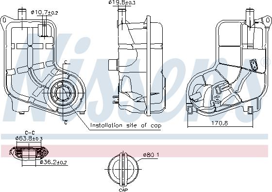 Nissens 996287 - Vase d'expansion, liquide de refroidissement cwaw.fr