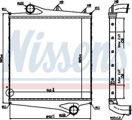 Nissens 96961 - Intercooler, échangeur cwaw.fr