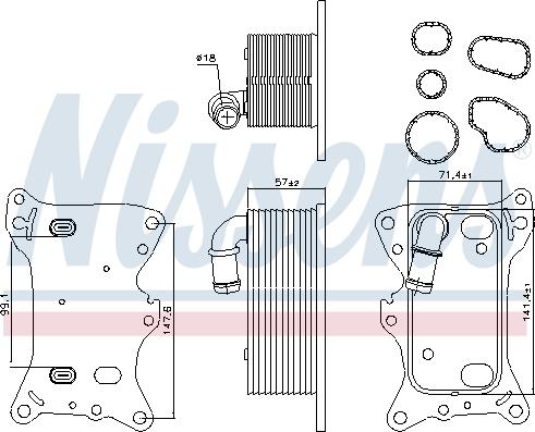 Nissens 91198 - Radiateur d'huile cwaw.fr