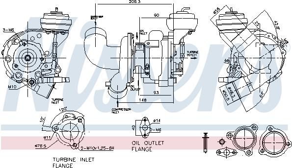 Nissens 93108 - Turbocompresseur, suralimentation cwaw.fr