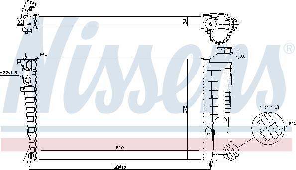 Nissens 695091 - Radiateur, refroidissement du moteur cwaw.fr