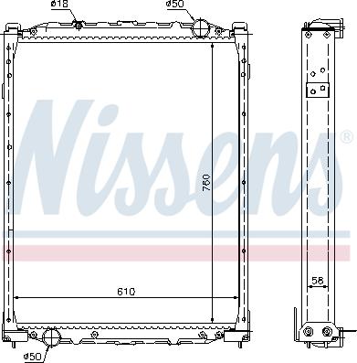 Nissens 69608A - Radiateur, refroidissement du moteur cwaw.fr