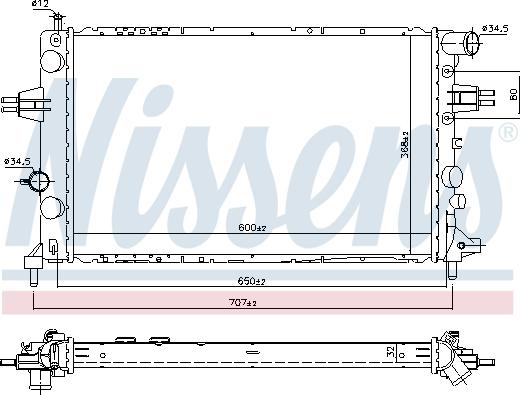 Nissens 690890 - Radiateur, refroidissement du moteur cwaw.fr