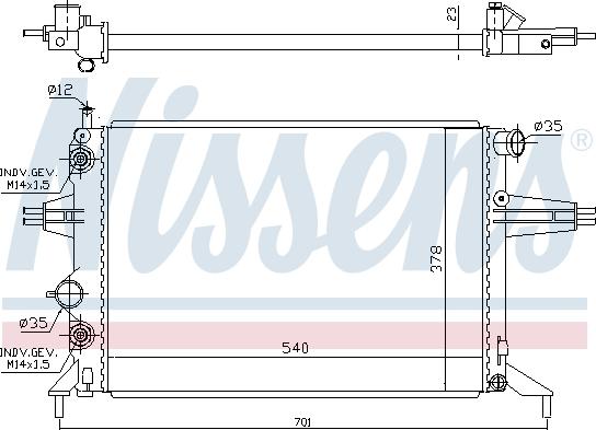 Nissens 691447 - Radiateur, refroidissement du moteur cwaw.fr