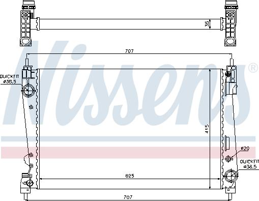 Nissens 698512 - Radiateur, refroidissement du moteur cwaw.fr