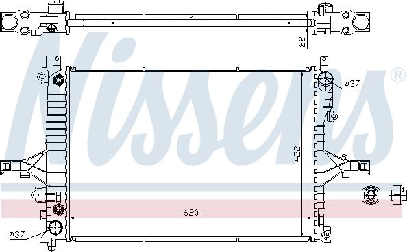 Nissens 65552A - Radiateur, refroidissement du moteur cwaw.fr