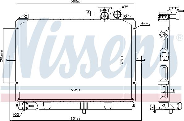 Nissens 66645 - Radiateur, refroidissement du moteur cwaw.fr