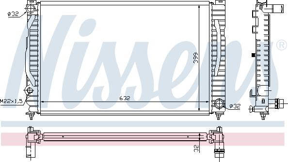 Nissens 691055 - Radiateur, refroidissement du moteur cwaw.fr