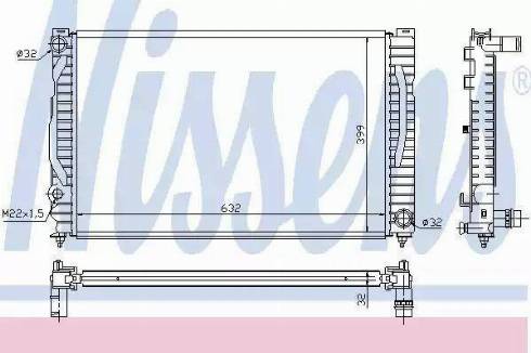 Nissens 60496A - Radiateur, refroidissement du moteur cwaw.fr