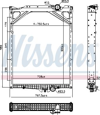 Nissens 606978 - Radiateur, refroidissement du moteur cwaw.fr