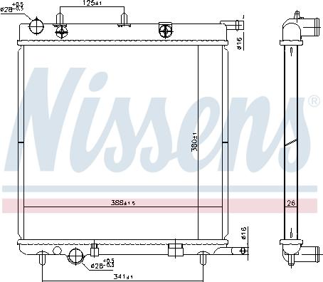 Nissens 606400 - Radiateur, refroidissement du moteur cwaw.fr