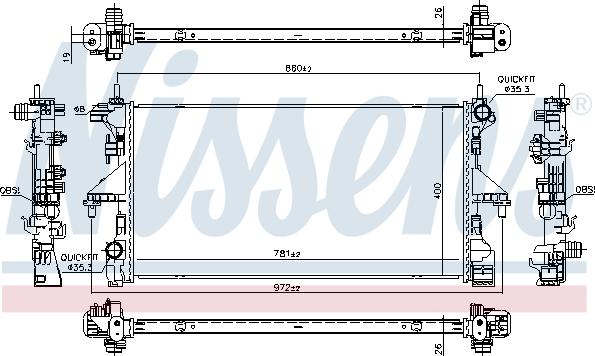 Nissens 606554 - Radiateur, refroidissement du moteur cwaw.fr