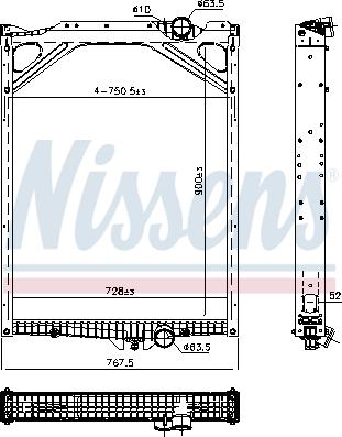 Nissens 606367 - Radiateur, refroidissement du moteur cwaw.fr