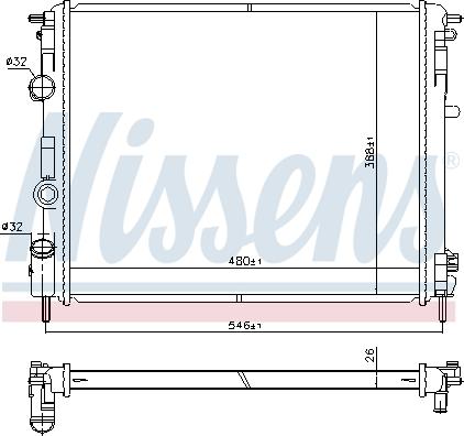 Nissens 607085 - Radiateur, refroidissement du moteur cwaw.fr