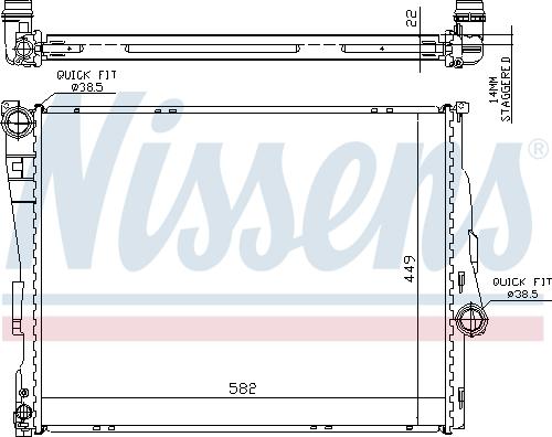 Nissens 60784A - Radiateur, refroidissement du moteur cwaw.fr