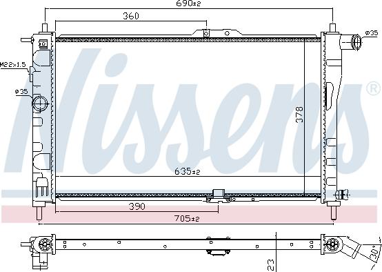 Nissens 690895 - Radiateur, refroidissement du moteur cwaw.fr