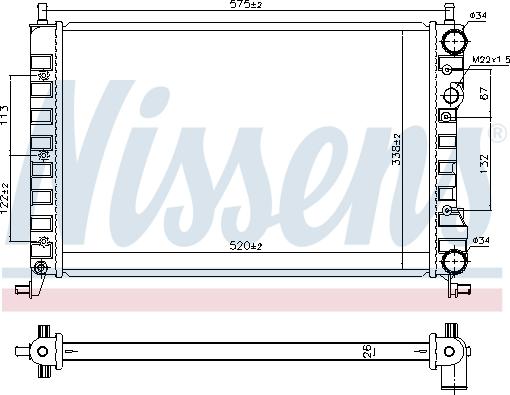 Nissens 61801 - Radiateur, refroidissement du moteur cwaw.fr